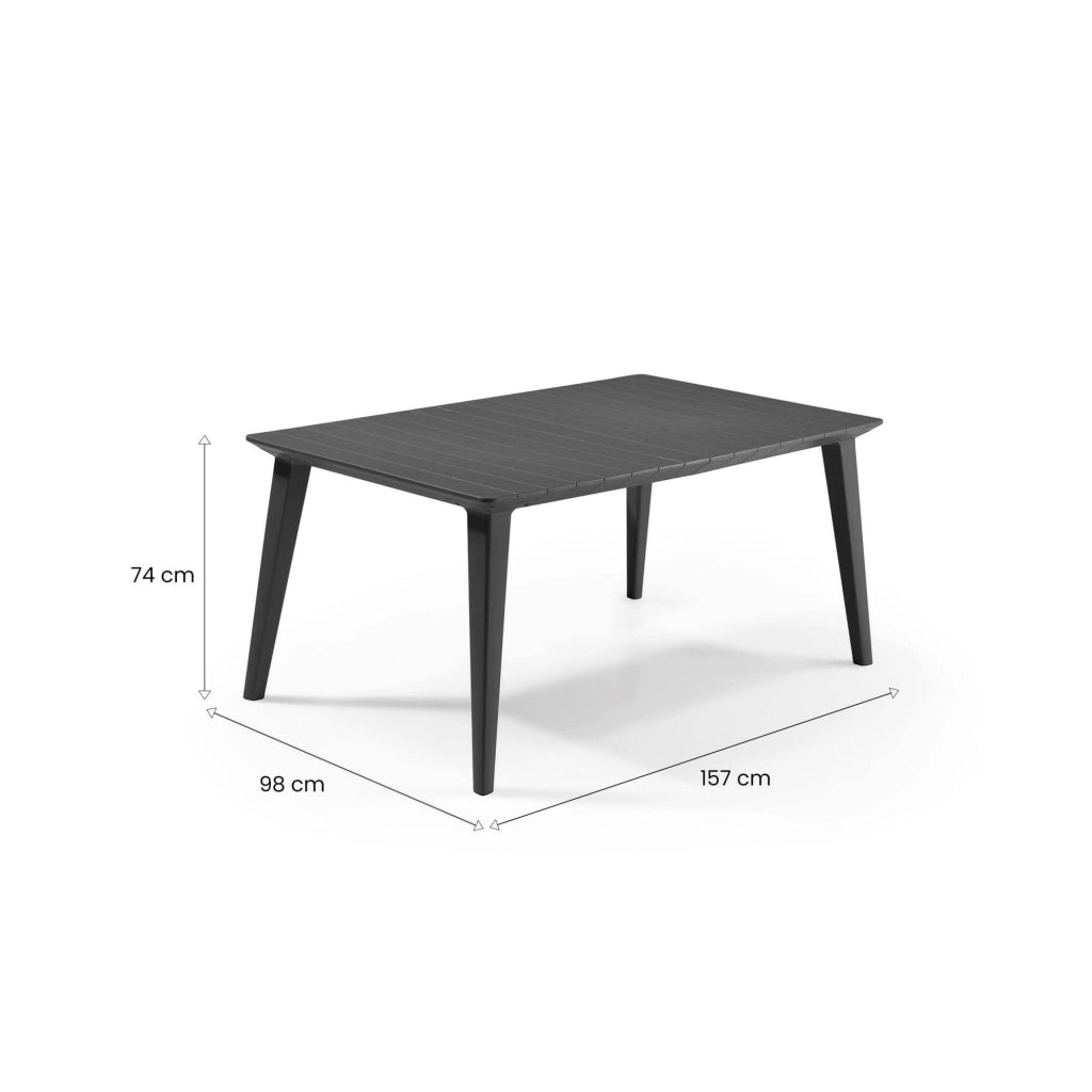 Tavolo da esterno Brockville, Base per picnic, Piano da pranzo da giardino, Banco outdoor multiuso, 157x98 h74 cm, Antracite