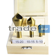 Trade Shop - Frese Coniche 3 Punte Svasatrici Fresa Conica Svasare Metallo 15-20 10-15 5-10 -