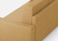 Divano Angolare 7 Posti 286x286x85 cm Sakar in Tessuto Ocra