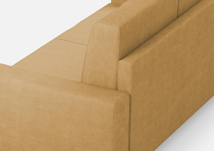 Divano Angolare 7 Posti 286x286x85 cm Sakar in Tessuto Ocra