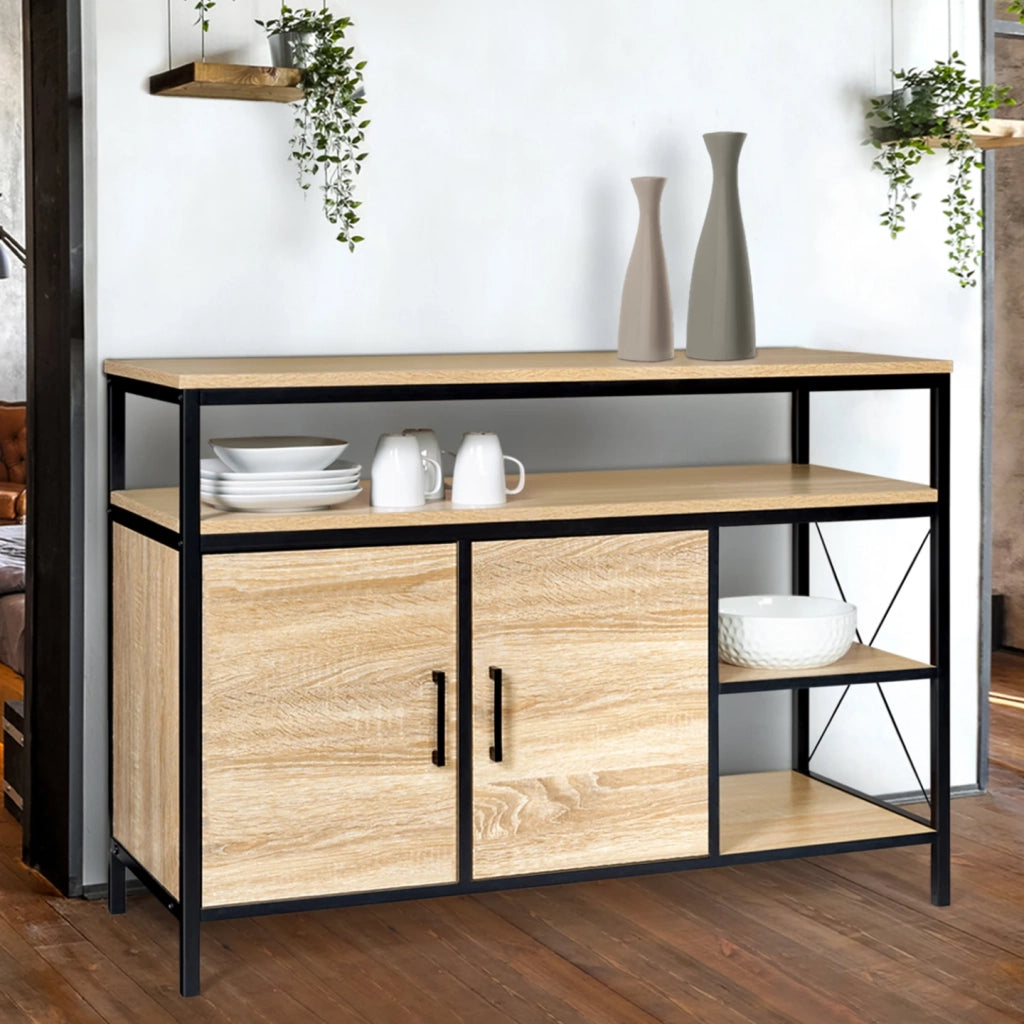 IDMarket - Credenza bassa DETROIT a 2 ante, design industriale