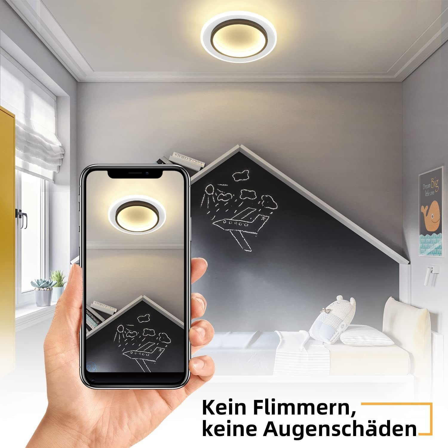 ZMH Lampada da soffitto LED design moderno bianco nero acrilico per soggiorno