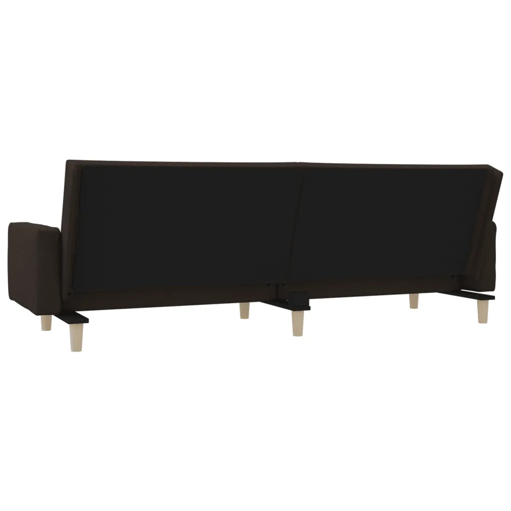 Divano letto | Sof¨¤ letto | Letto singolo a 2 Posti con 2 Cuscini Marrone Scuro in Tessuto