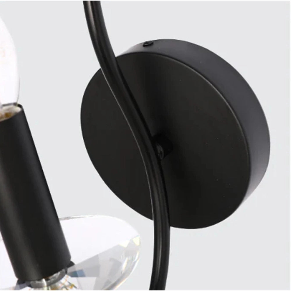 Trade Shop - Applique Lampada Da Parete A Candela E14 A Spirale Singola Nero Design Elegante 00521 -