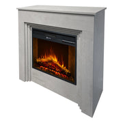 Caminetto Sturno, Camino Elettrico Superficie Riscaldabile 30 m2, 96x35x96h cm Grigio Cemento