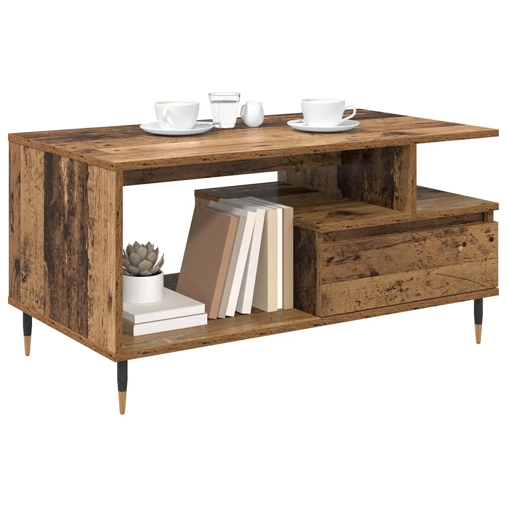 Tavolino da salotto con cassetto Legno vecchio 90 x 49 x 45 cm 882705