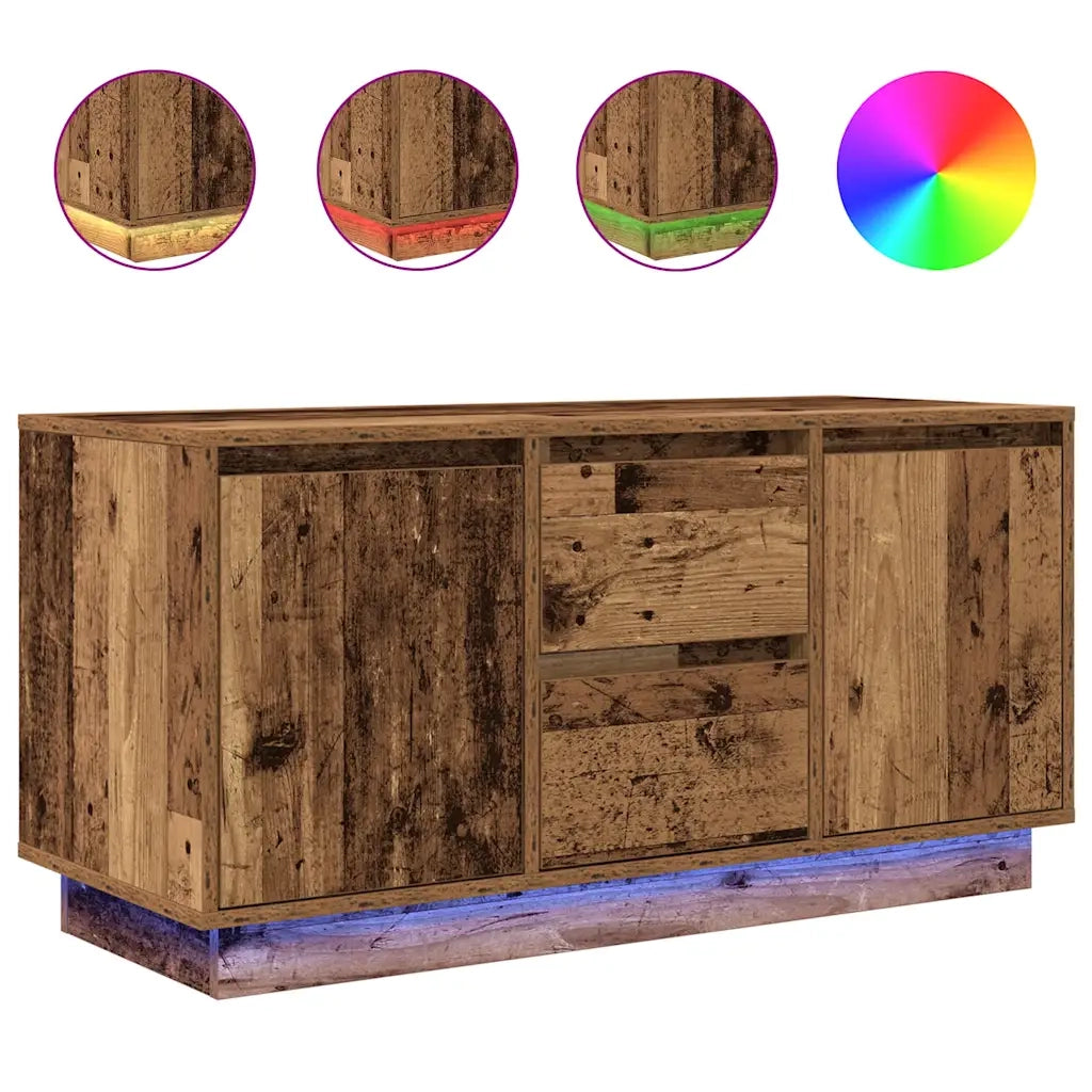 Mobile Porta TV con Luci LED Legno Antico 100x41x50 cm 861416