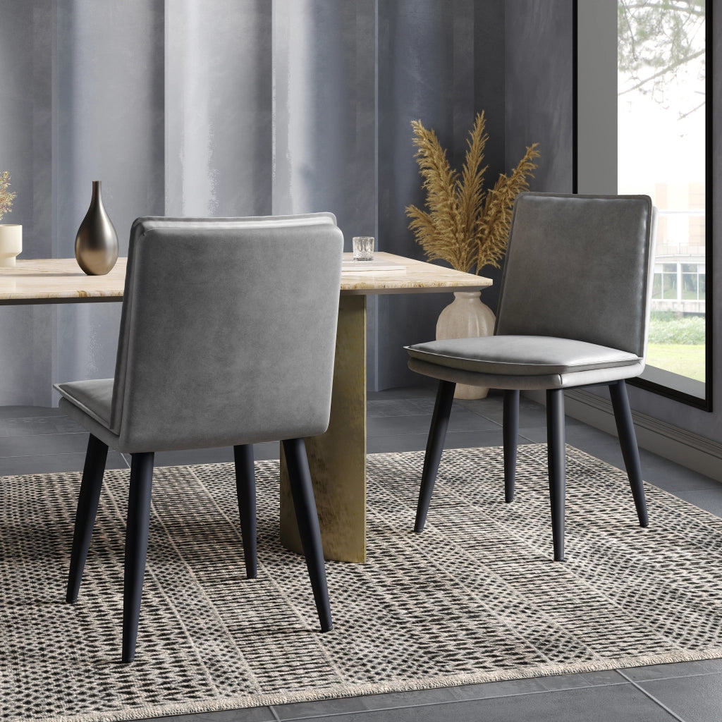 Sedie da Pranzo Imbottite ¨C MINIMAL ¨C Velluto Grigio, Set 2 Pezzi, Stile Moderno