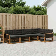 Set di divani da esterno 5 pz Naturale e Nero 3381416