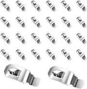 24 pezzi di clip per foto, maniglioni per foto senza foratura, accessori per appendere, per fissare foto e foto a tela (35 x 13 mm argento)