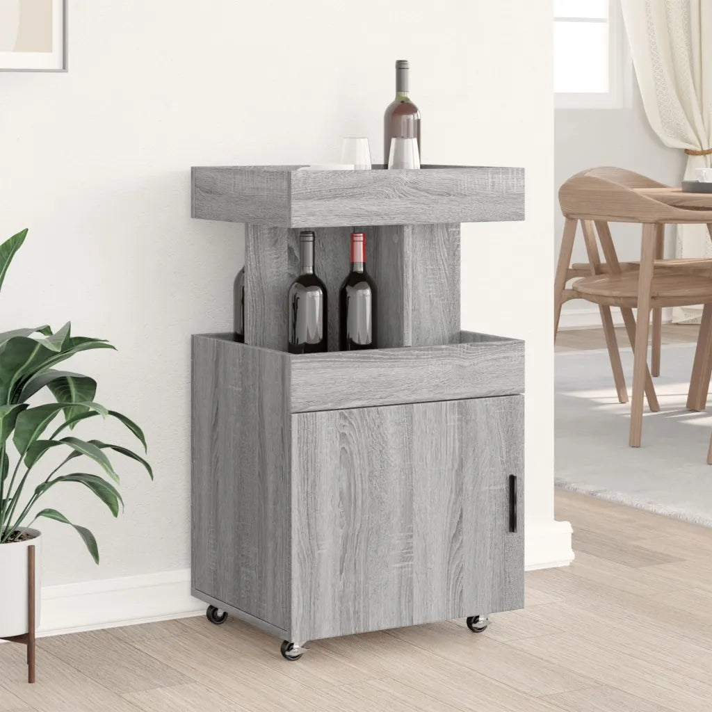 Carrello Bar Grigio Sonoma 50x41x89 cm in Legno Multistrato 848267
