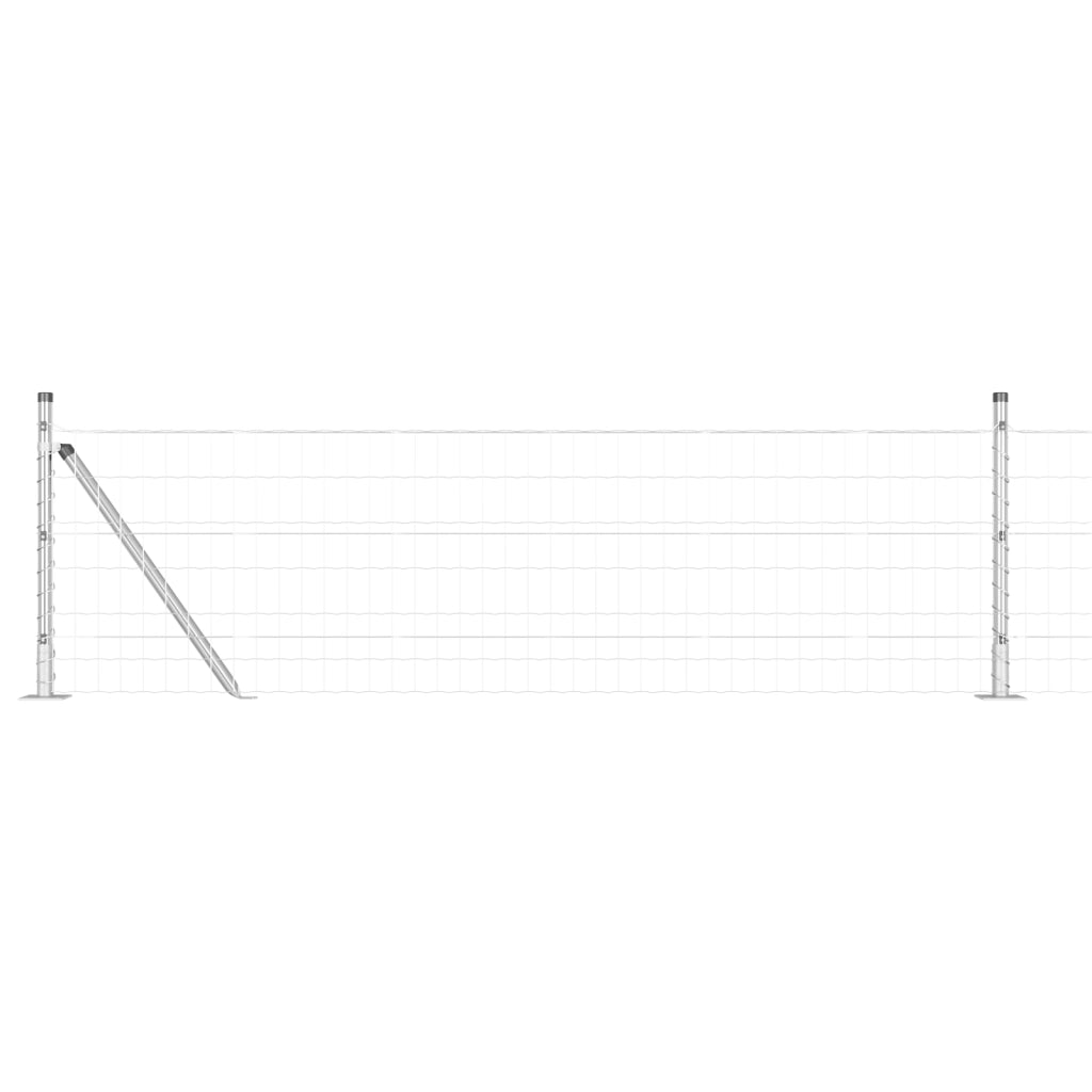 Recinzione Euro con 13 Posti Flangiati 0.4x25 m Acciaio Zincato