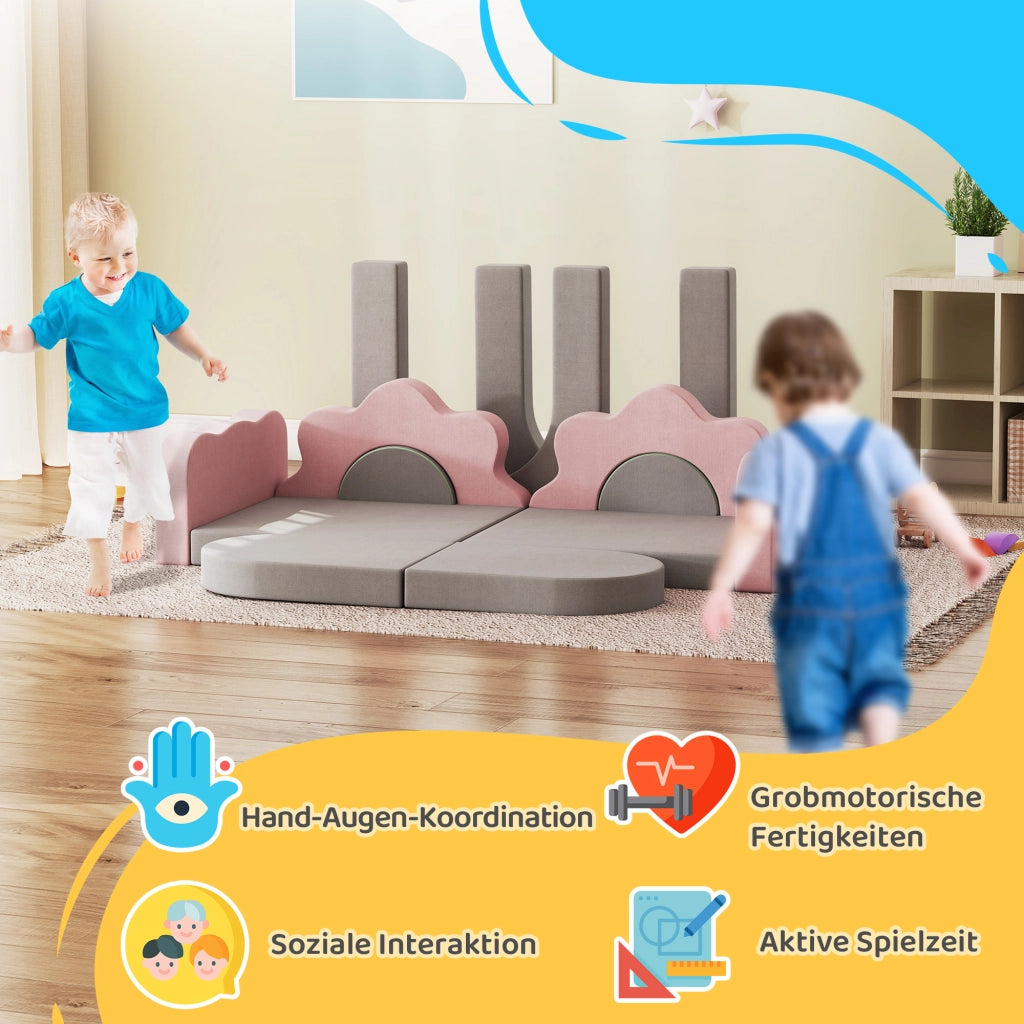 Set blocchi schiuma per arrampicata e costruzione ¨C Minimal ¨C Grigio e Rosa