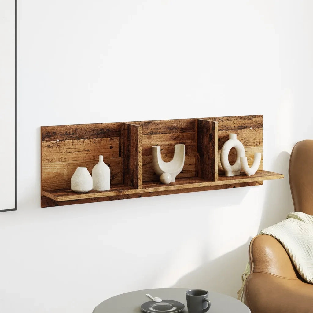 Armadietto a Muro | Mobile a Parete 100x16,5x30 cm Legno Antico in Truciolato