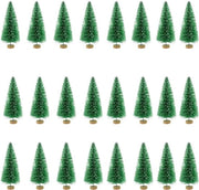 Mini kerstbominiature per progetti artistici - decorazione natalizia per hobby - miniatura di albero di Natale per creare palloni in neve - mini albero di Natale per fare torte e regali - verde 4,5 cm - 24 pezzi