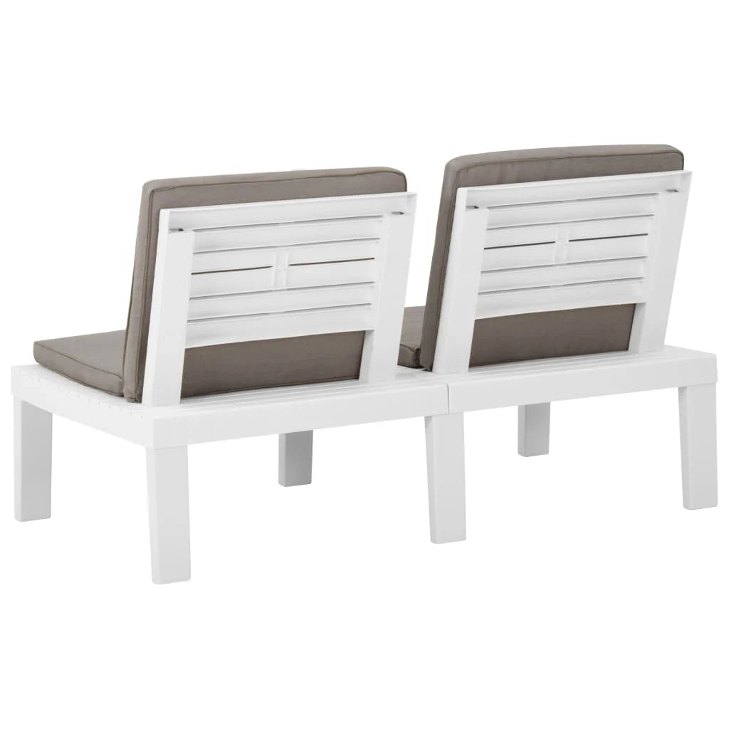 Set di mobili da giardino mobili da esterno 3 pezzi con cuscini in plastica bianca 02_0015986