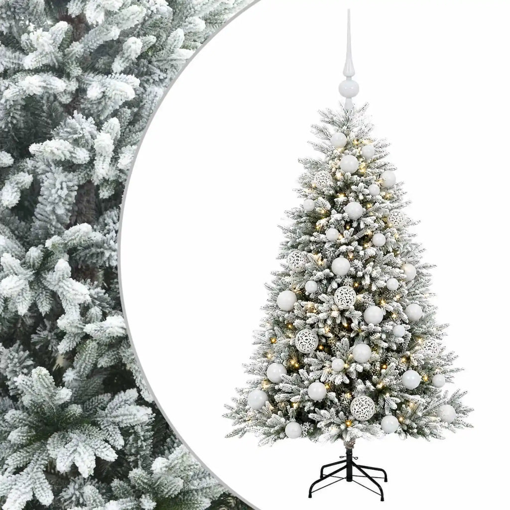 Albero di Natale Artificiale con Palline 120 cm 150 LED 3466093