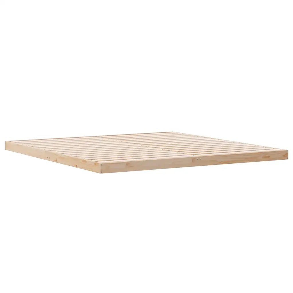 Struttura letto a terra Naturale 180 x 220 cm Pino massello 869756