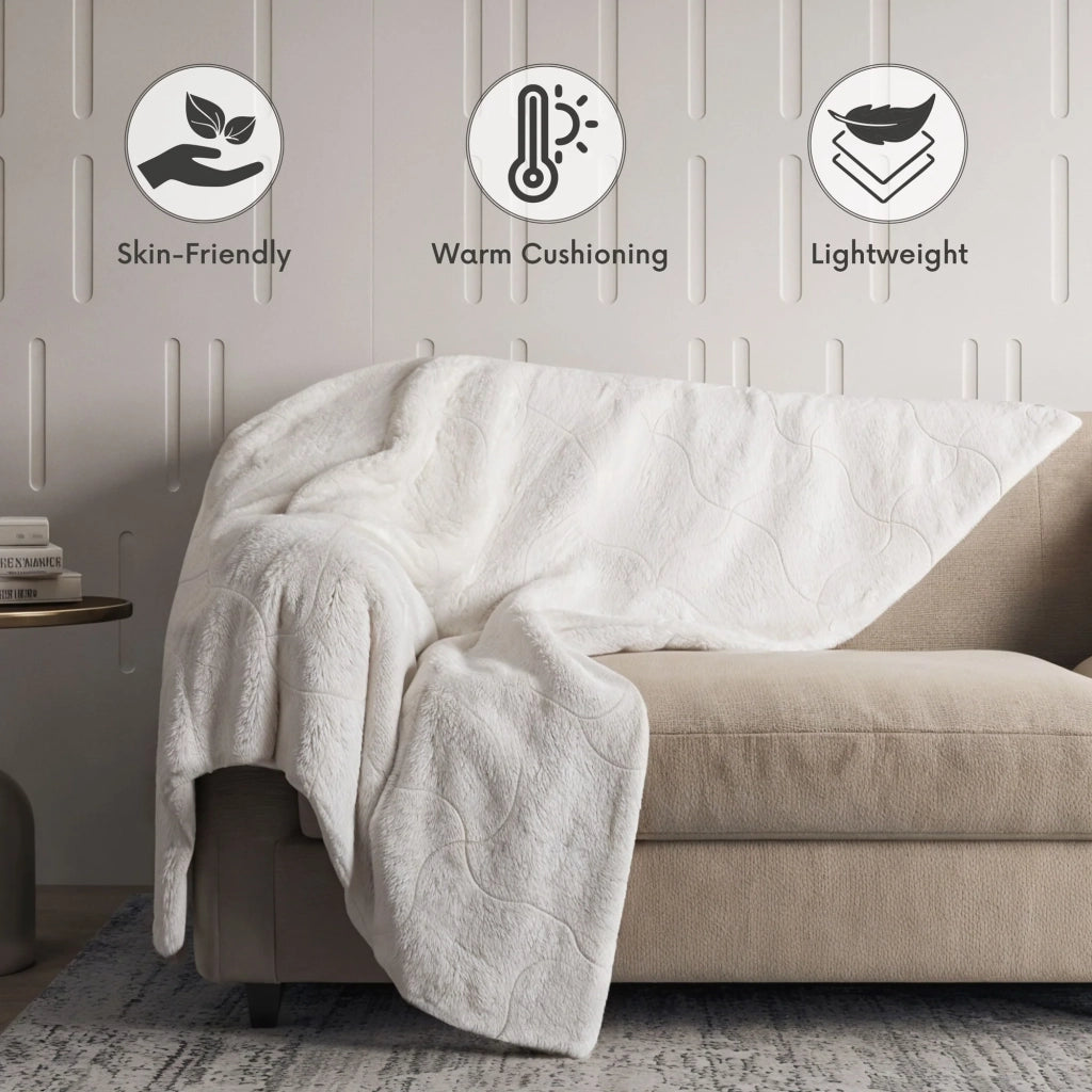 Coperta in Fibra di Carbonio 200 x 200 cm | Coperta Morbida per Divano | Coperta Antistress Double Face | Coperta Vellutata per Letto Matrimoniale
