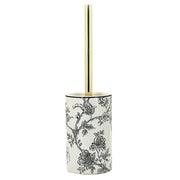 Portascopino in ceramica bianco con decori - serie Fiori