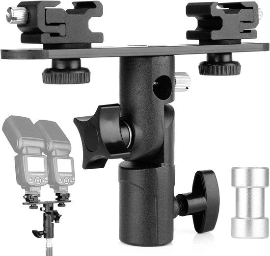 Supporto per Flash per Fotocamera DSLR con Ombrello per Hot Shoe Speedlight - Compatibile con Canon, Nikon, Yongnuo - Montaggio 1/4" fino a 3/8" - Kit di Sostegno per Illuminazione Video Studio