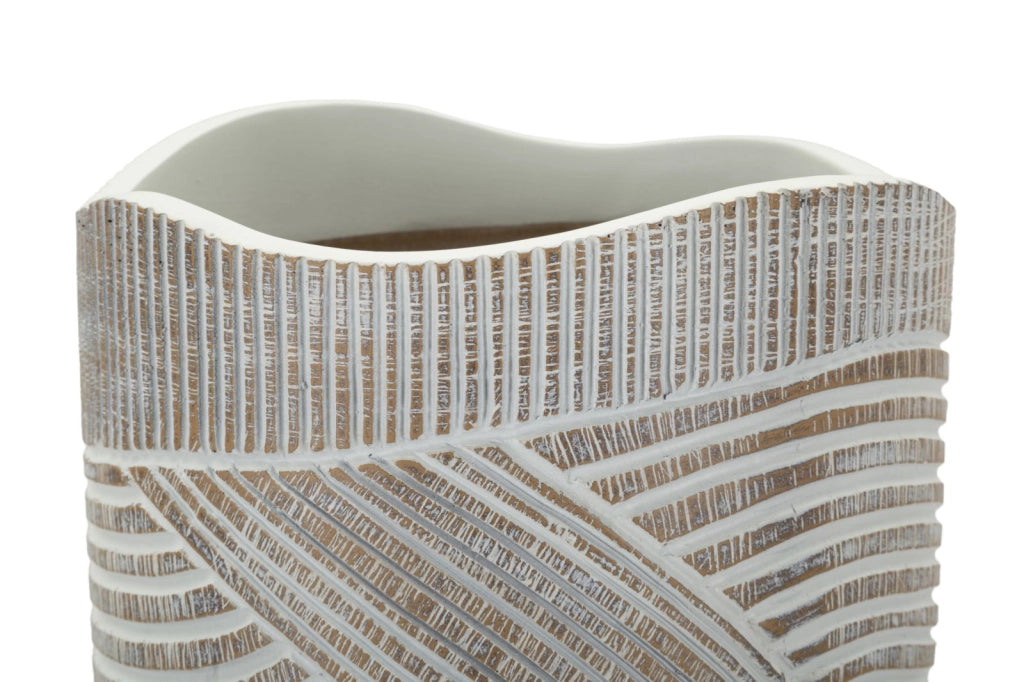 Vaso Resina Woody Cm Ø 19X55 Design Elegante e Versatile