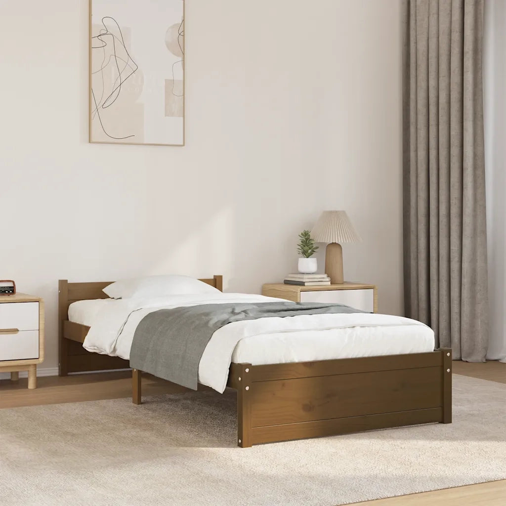 Giroletto senza Materasso-Struttura Letto Ambra in Legno Massello 75x190 cm 404442
