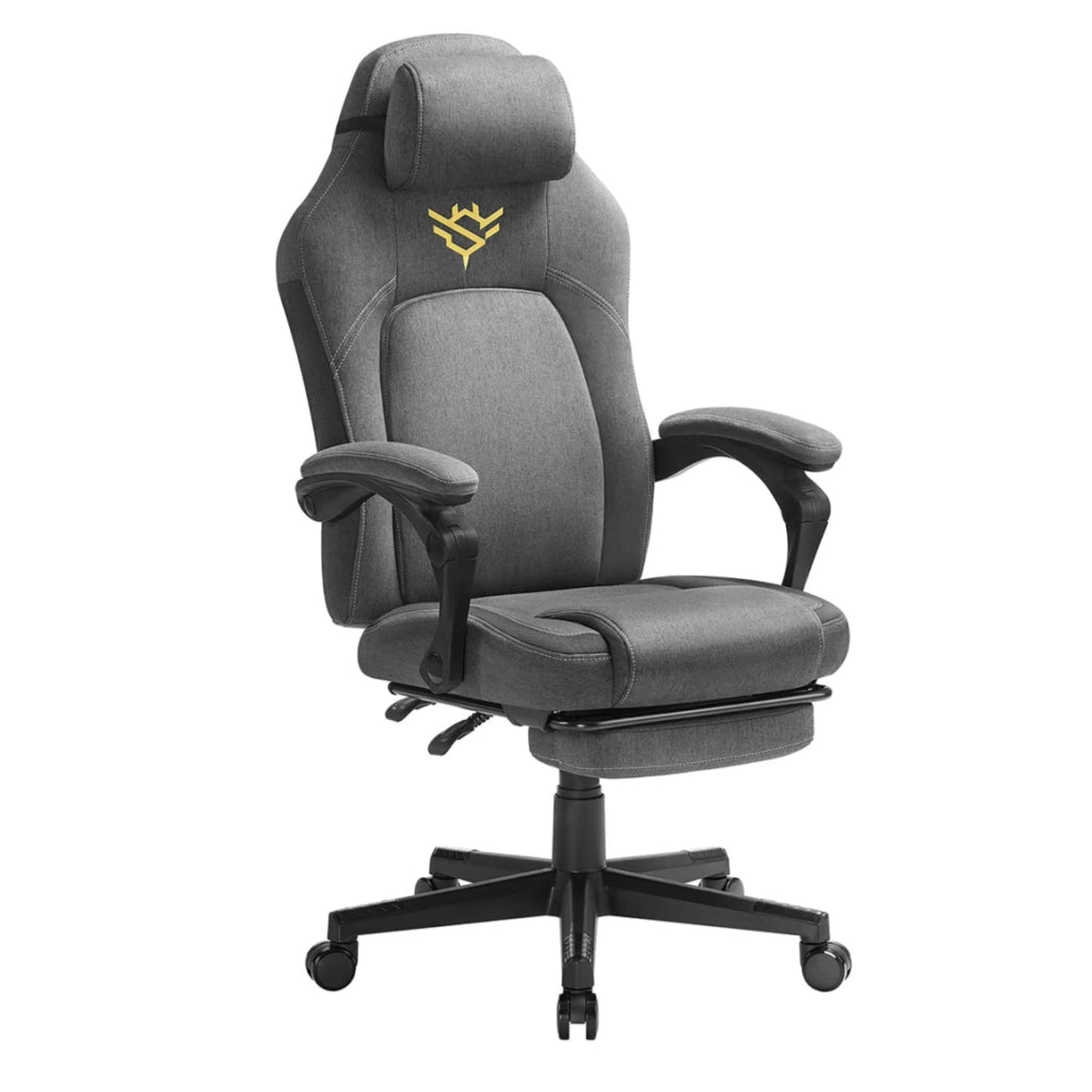 Sedia da gaming sedia da ufficio ergonomica con poggiapiedi sedia da gaming con poggiatesta similpelle altezza regolabile grigio 12_0006074