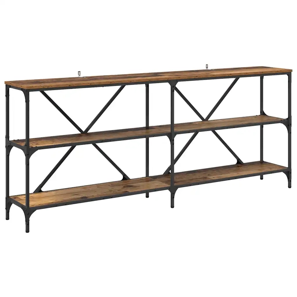 Tavolo consolle con lo scaffale Legno vecchio 180 x 30 x 75 cm