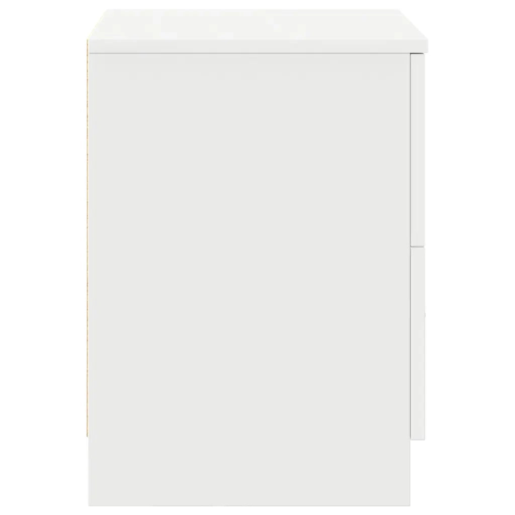 Comodini 2 pz con 2 Cassetti Bianchi 40x36x50 cm 858786