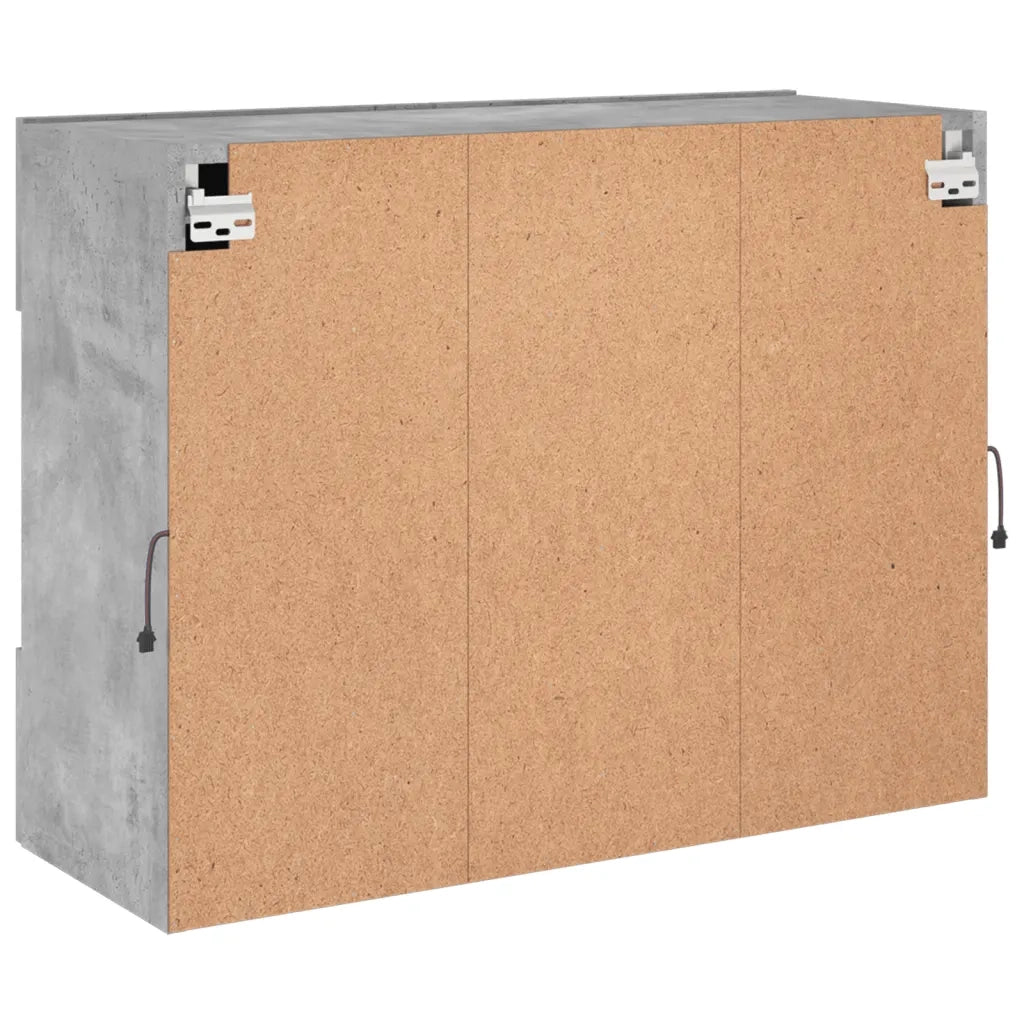 Mobile TV a Parete | Armadietto TV | Mobile Porta TV con Luci LED Grigio Cemento 78,5x30x60,5 cm