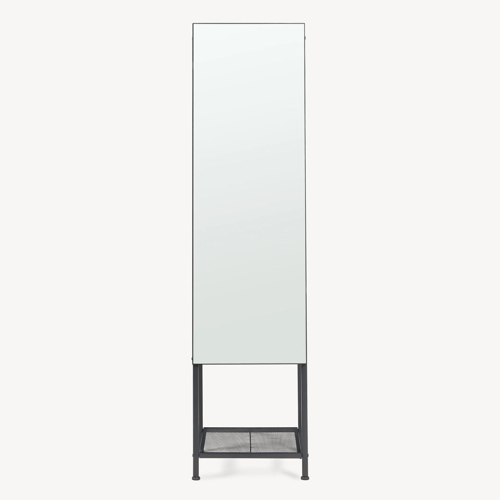 Specchio da Terra Klilbojle con Appendiabiti 160 x 40 x 35 cm - Nero [en.casa]