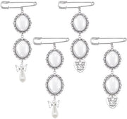 Set di 4 Accessori per Foto in Forma di Cuore - Hanger con Angelo - Kit DIY per Decorazioni di Matrimonio - Materiale Duro e Resistente - Argento - Decorazione per Foto