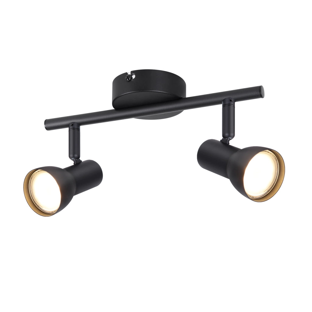 ZMH Faretto da soffitto neri 1 luce GU10 orientabili 350° metallo design moderno senza lampadina