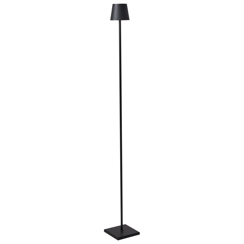 Lampada da terra in ferro nero per interni e per esterni stile moderno