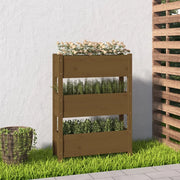 Fioriera Marrone Ambra 77x25x104,5 cm in Legno Massello di Pino 823937