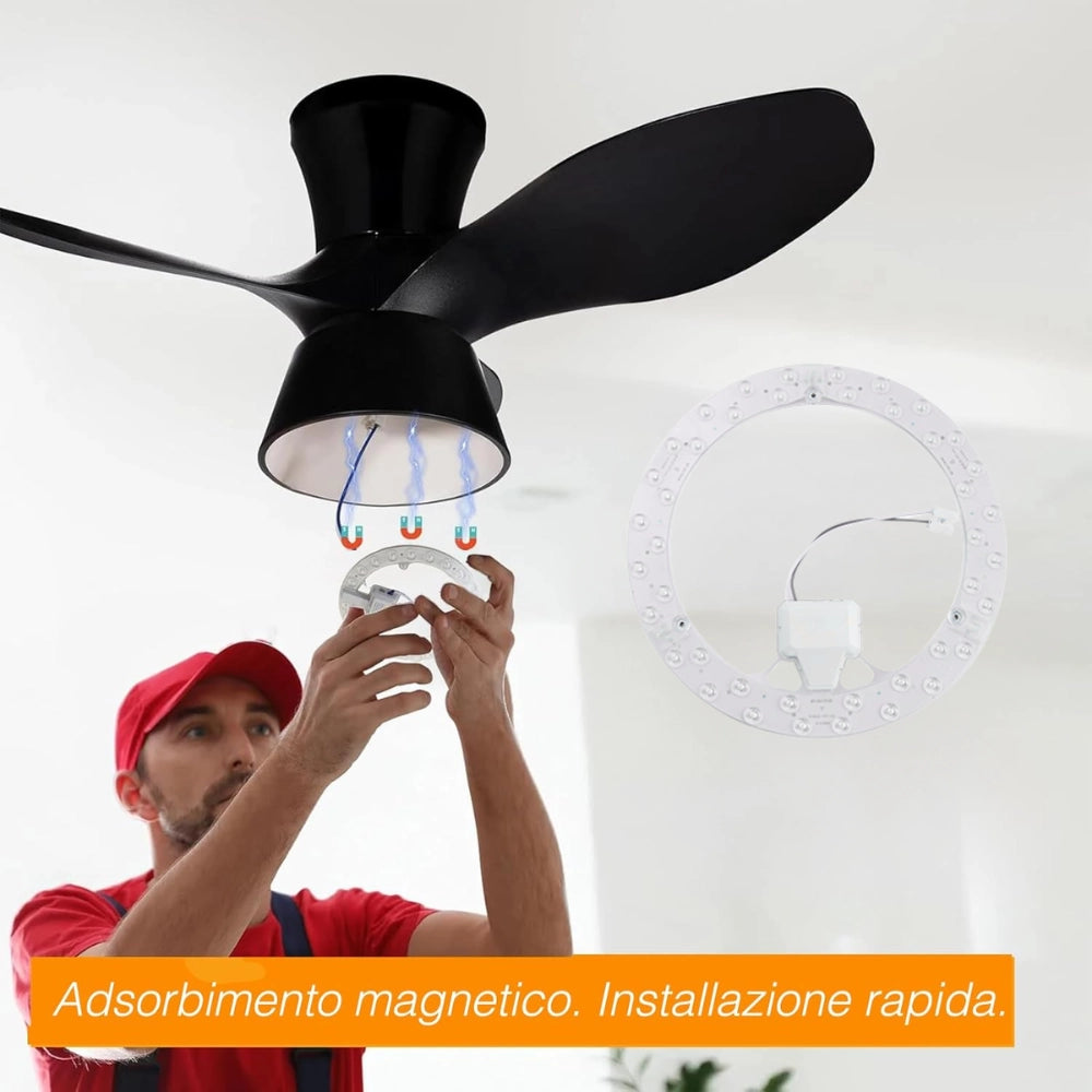 Fsl circolina magnetica led plafoniera 24w 4000k sistema on/off Ø215x22mm