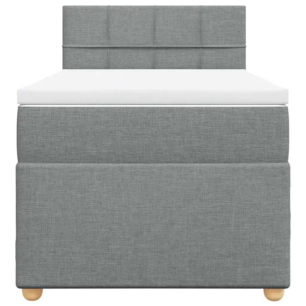 Giroletto a Molle con Materasso Grigio Chiaro100x200 cm Tessuto