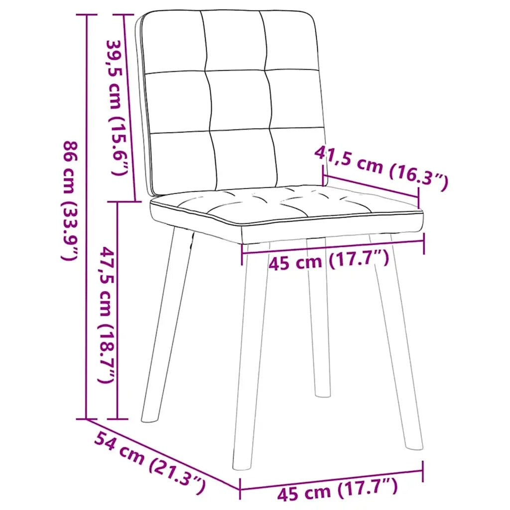 Sedie da Pranzo 2 pz Marrone Scuro in Tessuto 4101072