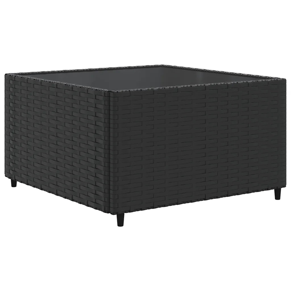 Set Salotto da Giardino con Cuscini 7pz Nero Polyrattan