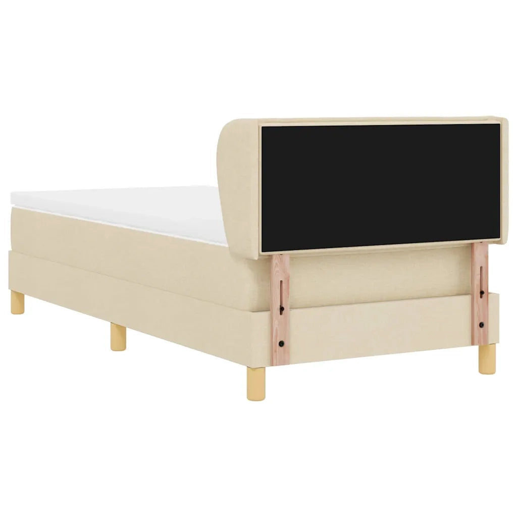 Letto a molle con materasso Crema 90 x 190 cm Tessuto 3340127