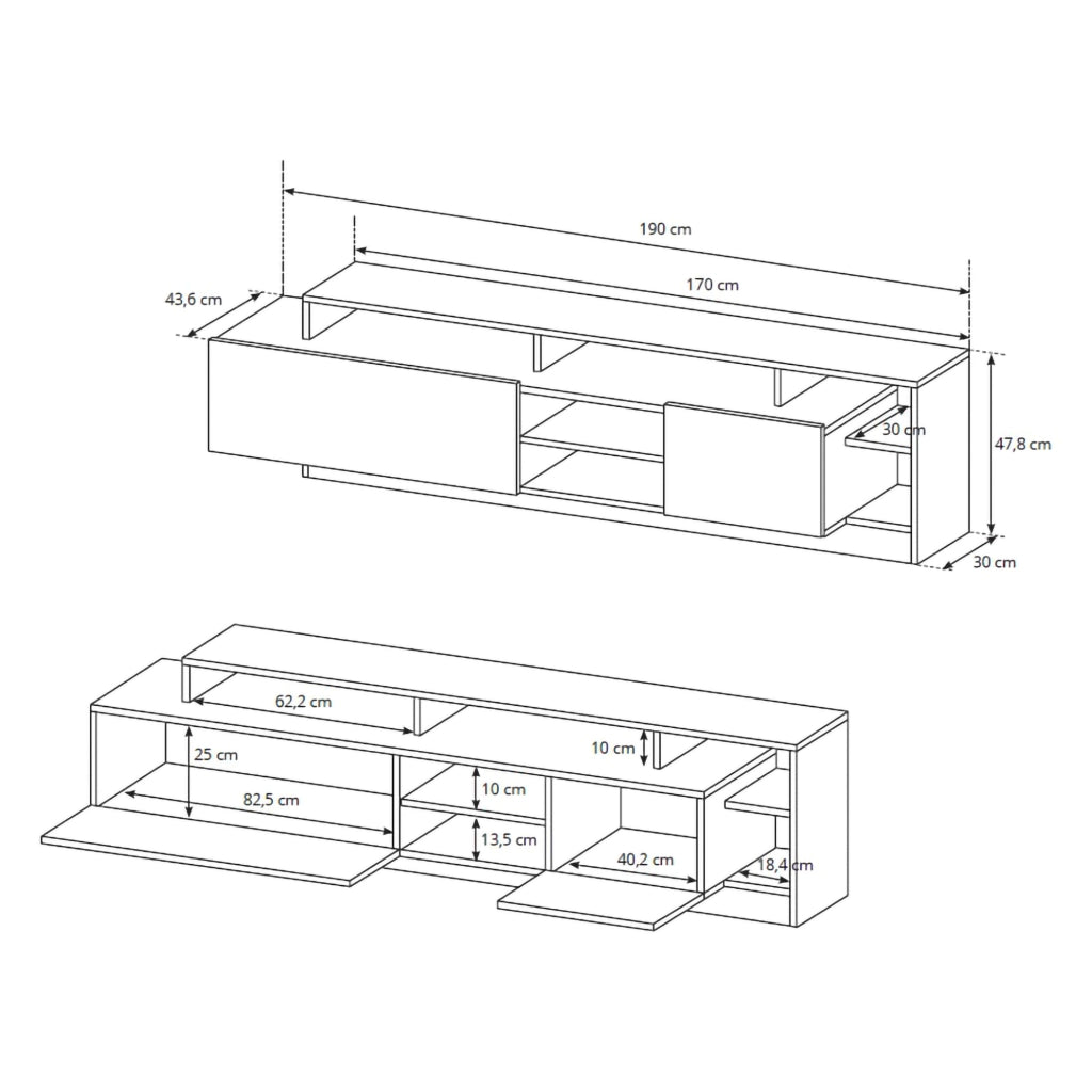 Mobile Soggiorno Kanapa, Parete Attrezzata Modulabile, Marrone Rovere