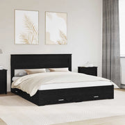 Struttura del letto Rovere Nero 180 x 200 cm Legno multistrato