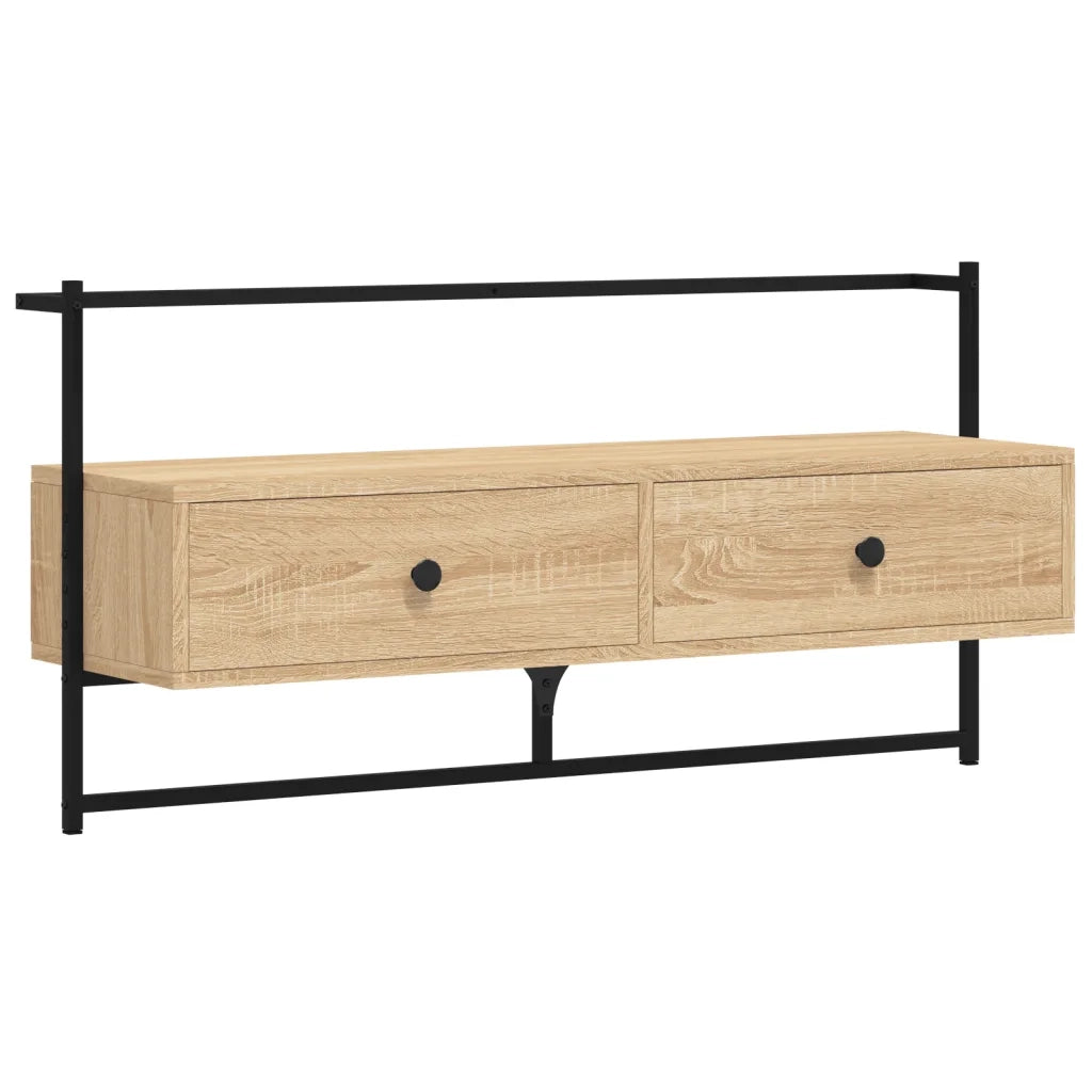 Mobile TV a Muro Rovere Sonoma 100,5x30x51 cm Legno Multistrato 833459
