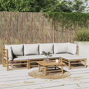 Set Salotto da Giardino 6pz con Cuscini Grigio Chiaro BambÃ¹cod mxl 124241