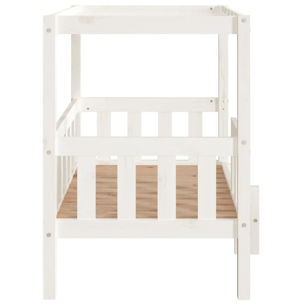 Cuccia per Cani Bianco 95,5x73,5x90cm in Legno Massello di Pino 822383