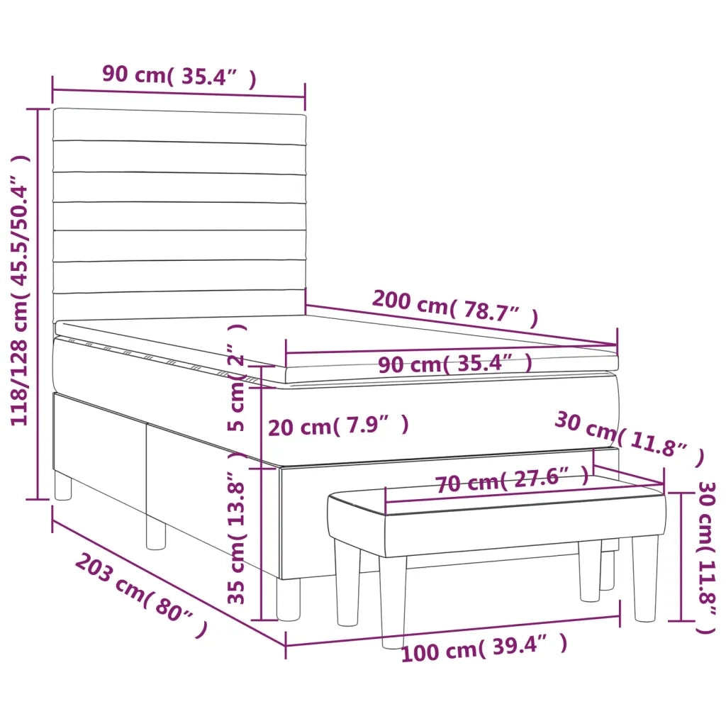 Giroletto a Molle con Materasso Blu 90x200 cm inTessuto 3136651