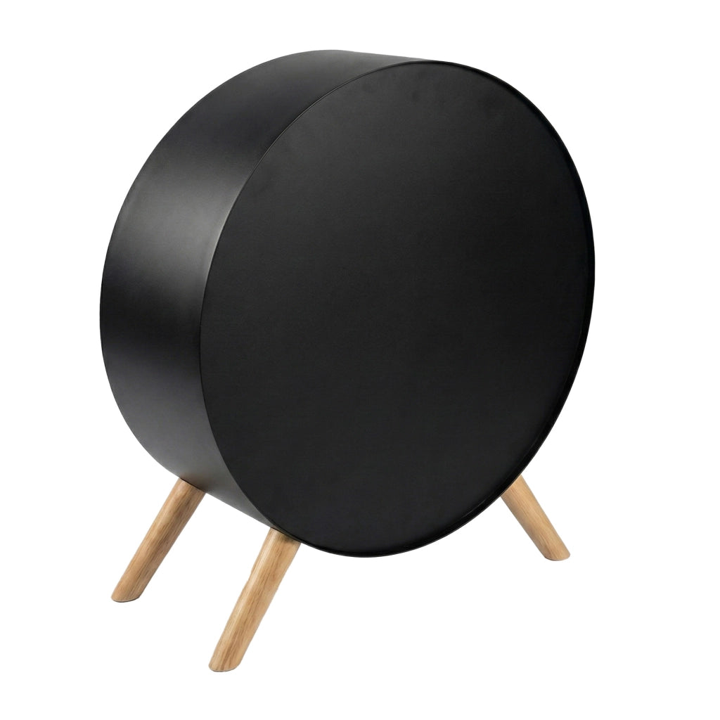 Venere - Camino a Bioetanolo da Pavimento 60x72x30 cm con Bruciatore 1 Litro e Piedi in Legno di Pino Nero