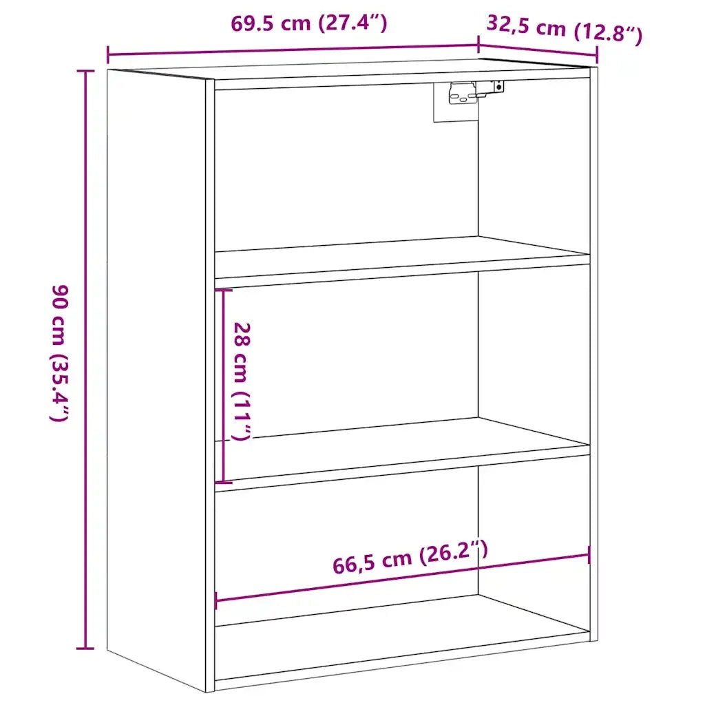 Armadietto Pensile Legno Antico 69,5x32,5x90 cm CFW7331116