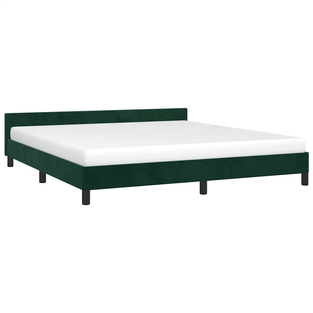 Giroletto senza Materasso Verde Scuro 160x200 cm in Velluto 347582